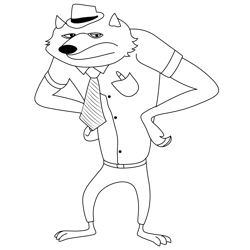 Angry Wolf Free Coloring Page for Kids
