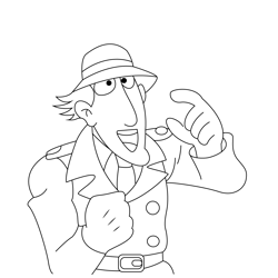Close Up Inspector Gadget Free Coloring Page for Kids
