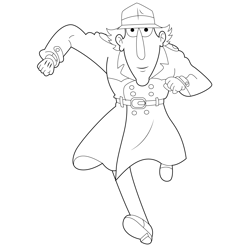 Fast Run Inspector Gadget Free Coloring Page for Kids
