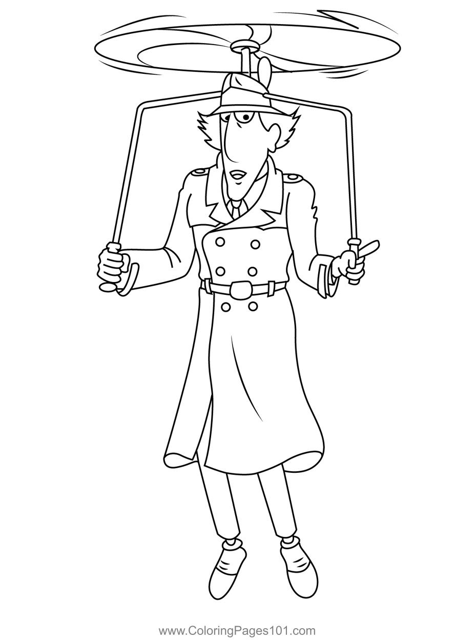 Fly Inspector Gadget Coloring Page for Kids - Free Inspector Gadget ...