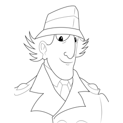 Inspector Face Free Coloring Page for Kids