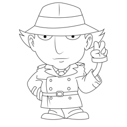Inspector Gadget Free Coloring Page for Kids