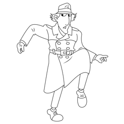 Sneaky Inspector Gadget Free Coloring Page for Kids