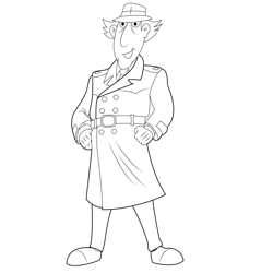 Standing Inspector Gadget Free Coloring Page for Kids