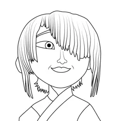 Kubo Slightly Smiling Kubo and the Two Strings Free Coloring Page for Kids