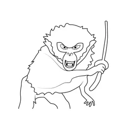 Monkey Kubo and the Two Strings Free Coloring Page for Kids