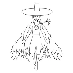 The sister Karasu Kubo and the Two Strings Free Coloring Page for Kids