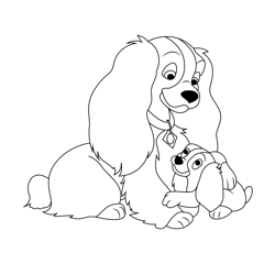 Dog Family Free Coloring Page for Kids
