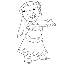 Dance Lilo Free Coloring Page for Kids