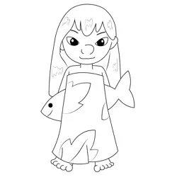 Lilo And Fish Free Coloring Page for Kids