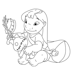 Lilo And Stitch Toy Free Coloring Page for Kids