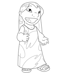 Lilo Stitch Free Coloring Page for Kids