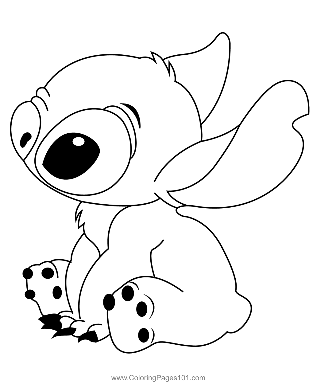 Relax Stitch Coloring Page for Kids - Free Lilo & Stitch Printable