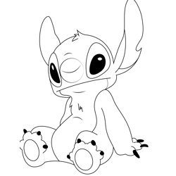 Sitting Stitch Free Coloring Page for Kids