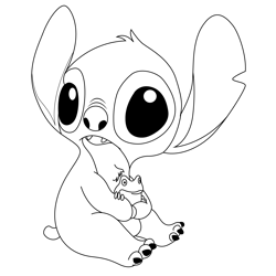 Stitch And Frog Free Coloring Page for Kids