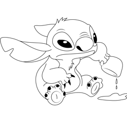 Stitch Image Free Coloring Page for Kids