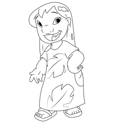 Talk Lilo Free Coloring Page for Kids
