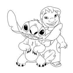 The Lilo Stitch Free Coloring Page for Kids