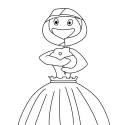 Hula Girl Free Coloring Page for Kids