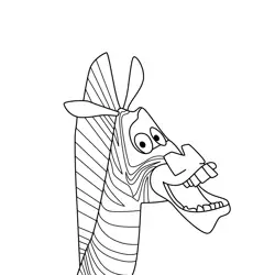 Marty the Zebra Free Coloring Page for Kids