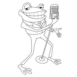 Frankie Frog Singing Free Coloring Page for Kids