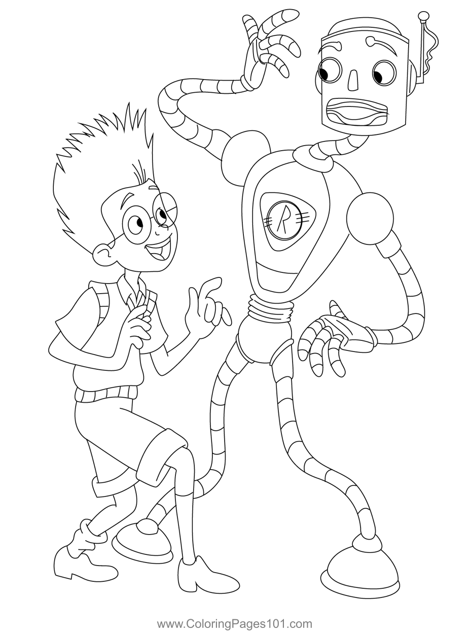 Robinson Family Robot Coloring Page for Kids - Free Meet the Robinsons  Printable Coloring Pages Online for Kids  | Coloring  Pages for Kids