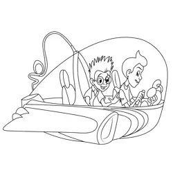 Transparent Time Machine Free Coloring Page for Kids