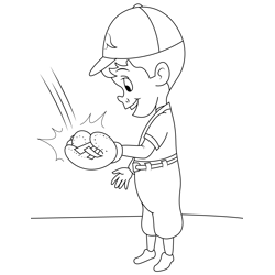 Young Goob Catches The Ball Free Coloring Page for Kids