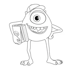 Mike Wazowski Free Coloring Page for Kids