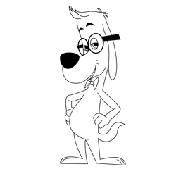Mr. Peabody Character Free Coloring Page for Kids