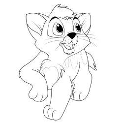 Cute Little Cat Free Coloring Page for Kids
