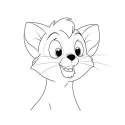Face Cat Free Coloring Page for Kids