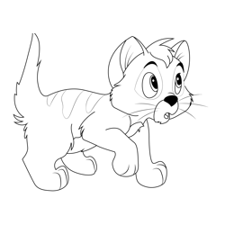 Look Cat Free Coloring Page for Kids