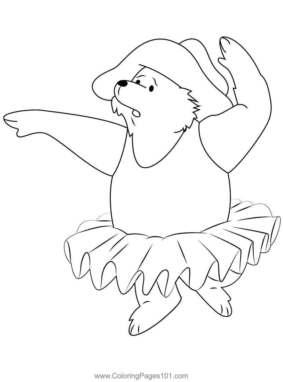 Bear Dance Coloring Page for Kids - Free Paddington Printable Coloring ...