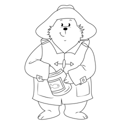 Eating Bear Free Coloring Page for Kids