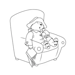 Paddington Is Sleeping Free Coloring Page for Kids