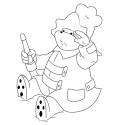Salute Bear Free Coloring Page for Kids
