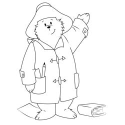 Study Bear Free Coloring Page for Kids