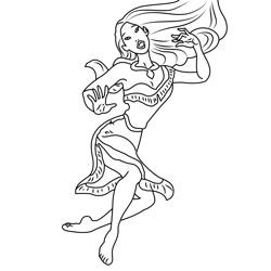 Levitating Pocahontas Free Coloring Page for Kids