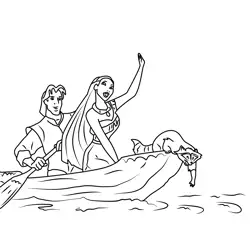 Pocahontas And John Smith Free Coloring Page for Kids