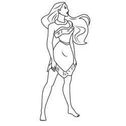 Pocahontas Free Coloring Page for Kids