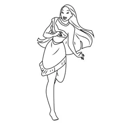 Princess Pocahontas Free Coloring Page for Kids