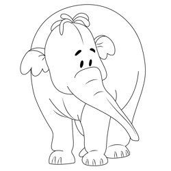 Big Elephant Free Coloring Page for Kids