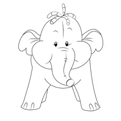 Close Up Pooh Heffalump Free Coloring Page for Kids