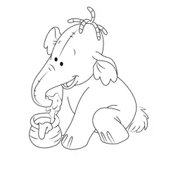 Eating Free Coloring Page for Kids