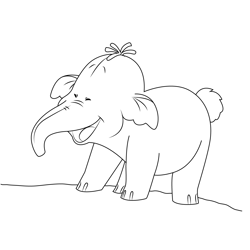 Happy Heffalump Free Coloring Page for Kids
