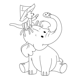 Pooh Hefaalump Free Coloring Page for Kids
