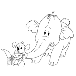 Pooh Heffalump Pic Free Coloring Page for Kids