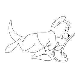 Run Pooh Free Coloring Page for Kids