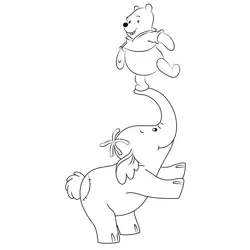 Stant Pooh Heffalump Free Coloring Page for Kids